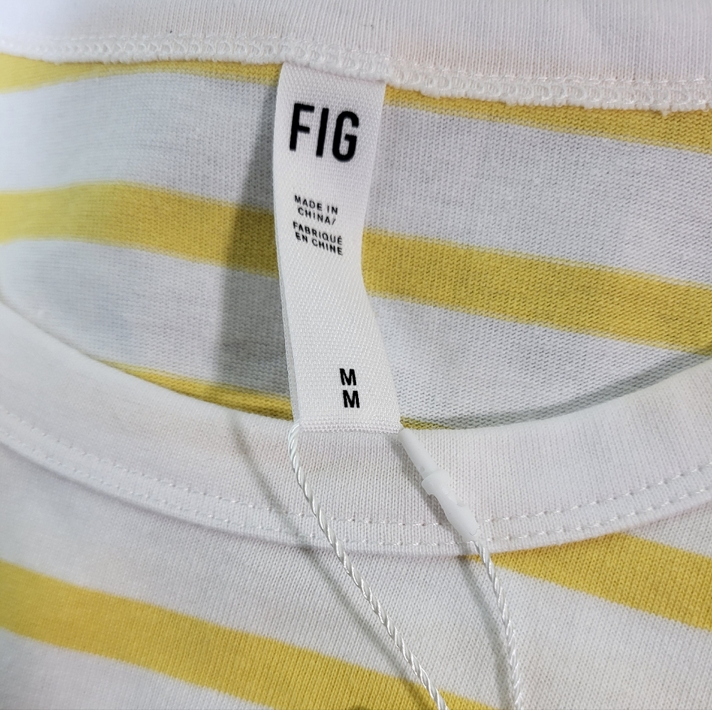 NWT Fig Newport Sleeveless Top - White & Yellow Stripped - Picture 6 of 7